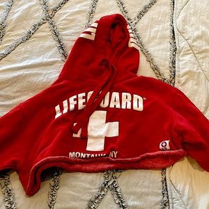 Cropped life guard hoodie